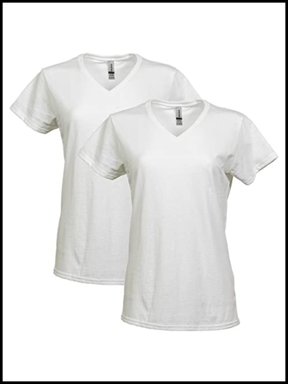 Gildan Women's Heavy Cotton V-Neck T-Shirt 2-Pack Short Sleeve
